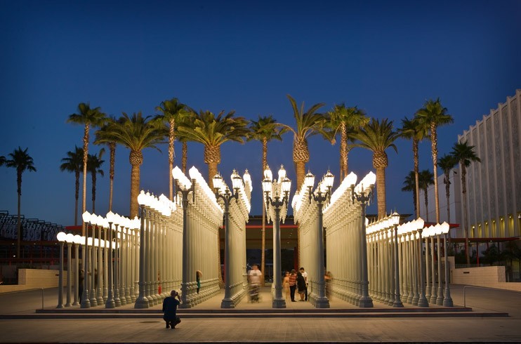 LACMA lights at night - Father's Day in LA